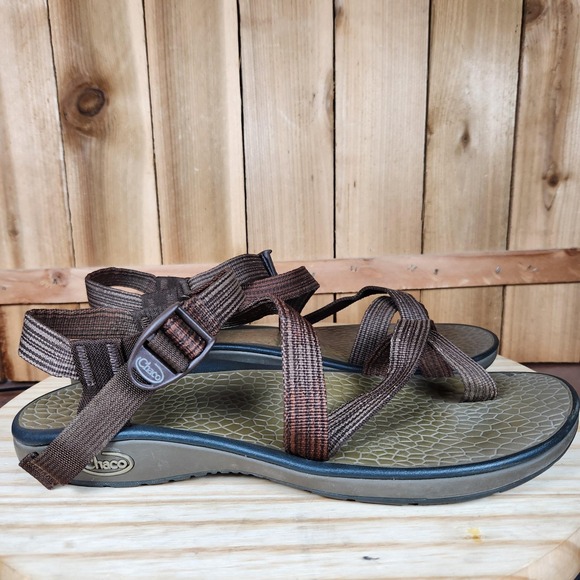 Chaco Z/2‎ Sandals Mens 12 Brown Striped Thong Toe Loop Adjustable Outdoor Shoes main image 5